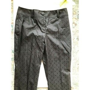 ANN TAYLOR Pants Women's 8 MARGO Dress Crops Dressy Black Patterned